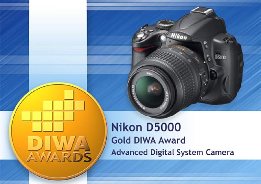 Nikon D5000 Digital SLR Camera Recipient of Gold DIWA Award